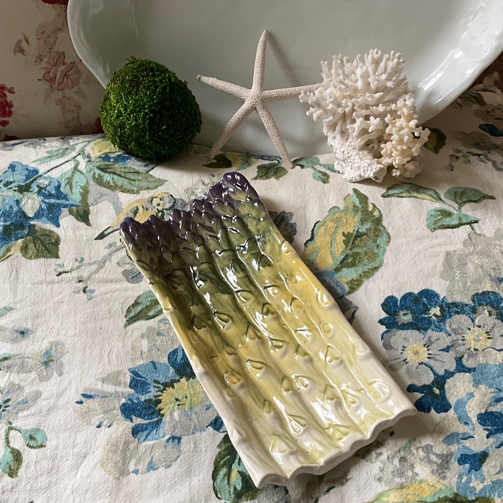 Asparagus Design Ceramic Tray